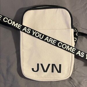 JVN Black and Cream Crossbody Bag